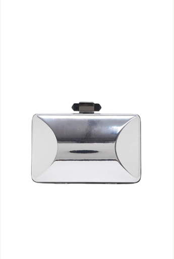 Mirror Clutch Bag In Silver