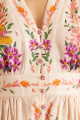 Tropicana Plunge Mini Dress in Cream Floral