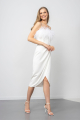 White Ariana Feather Midi Dress
