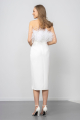 White Ariana Feather Midi Dress