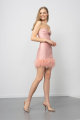Rosy Feather Mini Heart Dress