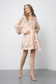 Moonshine Plunge-Neck Linen Mini Dress